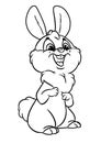 Cheerful rabbit laughing illustration cartoon coloring