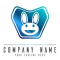 Cheerful rabbit logo