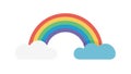 Cheerful Rainbow with Clouds: Simple and Iconic Symbol, vector design Generative AI Royalty Free Stock Photo