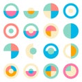 Cheerful rainbow icon with circles, semicircles, geometric shapes. Isolated vector graphics. Royalty Free Stock Photo