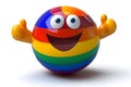 Cheerful rainbow sphere character Royalty Free Stock Photo