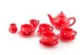 Cheerful red crockery Royalty Free Stock Photo