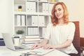 Cheerful red haired businesswoman Royalty Free Stock Photo