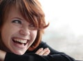 Cheerful red-haired girl