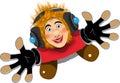 Cheerful Redhaired DJ Royalty Free Stock Photo