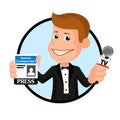 Cheerful reporter vectorial illustration. Royalty Free Stock Photo