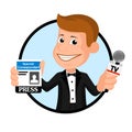 Cheerful reporter vectorial illustration.