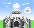 cheerful robot happy face illustration