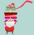 Cheerful Santa Claus giving Christmas gift box Royalty Free Stock Photo