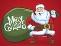 Cheerful santa claus greeting christmas Royalty Free Stock Photo