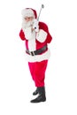 Cheerful santa claus playing golf Royalty Free Stock Photo