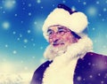 Cheerful Santa Claus Snowing Winter Concepts