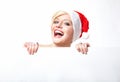 Cheerful santa woman