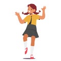 Cheerful School Girl Character Striking A Happy Pose, Radiating Joy And Confidence, Ready To Take On The World