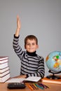 Cheerful Schoolboy ready to answer question