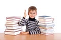 Cheerful Schoolboy ready to answer question Royalty Free Stock Photo