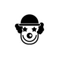 Cheerful Smiling Clown Flat Vector Icon Royalty Free Stock Photo