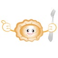 Cheerful and smiling dumpling on a white background.