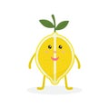 Cheerful smiling lemon with handles and legs