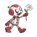 Cheerful Smiling Robot Cartoon Vector NFT Design