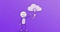 Cloud Upload Concept with Smiling Stick Figure Royalty Free Stock Photo