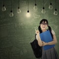 Cheerful student getting bright inspiration Royalty Free Stock Photo