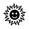 A cheerful sun icon representing sunny and clear skies Royalty Free Stock Photo