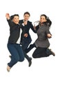 Cheerful teamwork jumping Royalty Free Stock Photo