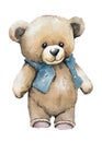 Cheerful Teddy Bear in a blue vest