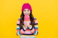 cheerful teen girl eating lollipop candy, dental health Royalty Free Stock Photo