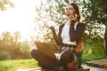 Cheerful teenage girl wearing uniform Royalty Free Stock Photo