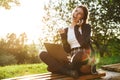 Cheerful teenage girl wearing uniform Royalty Free Stock Photo