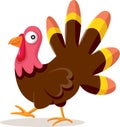 Cheerful Thanksgiving Turkey Vector Cartoon Illustration