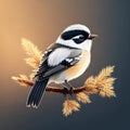 A cheerful and tiny chickadee bird perched on a branch.