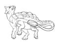 Cheerful walking Ankylosaurus