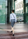 A cheerful white young asian working woman concept