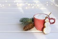 cheerful winter morning coffee Royalty Free Stock Photo