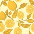 Lemon Pattern Invitation Template Design Royalty Free Stock Photo