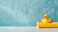 Cheerful Yellow Duck Toy Adds Playfulness to Bathroom Decor - Generative AI