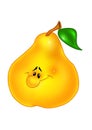 Cheerful yellow pear cartoon Royalty Free Stock Photo