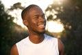 Cheerful young african american man smiling outdoors Royalty Free Stock Photo