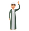 Cheerful young arab kuweit business man waving her hand vector f