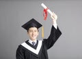 young graduated student man isolated Royalty Free Stock Photo