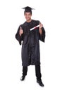 Cheerful young graduation man Royalty Free Stock Photo