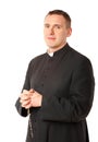 Cheerful young priest Royalty Free Stock Photo