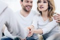 Cheerful young woman expressing her gratitude Royalty Free Stock Photo