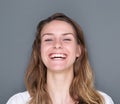 Cheerful young woman laughing Royalty Free Stock Photo