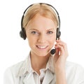 Cheerfull call center operator Royalty Free Stock Photo