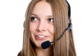 Cheerfull call center operator Royalty Free Stock Photo