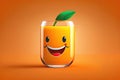 Cheerfull Orange Juice Glass Generative AI